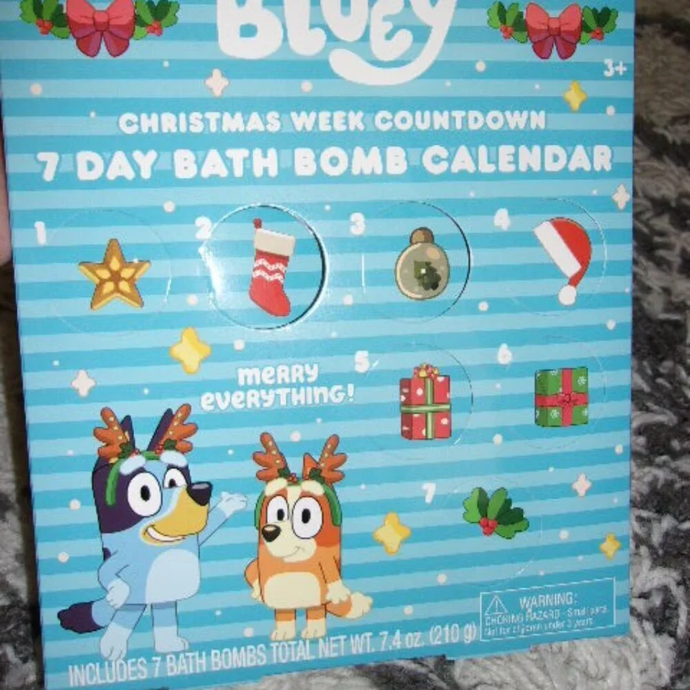 NEW Bluey Christmas Countdown Bath Bomb Calendar